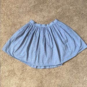 American Apparel blue chambray mini skater skirt M